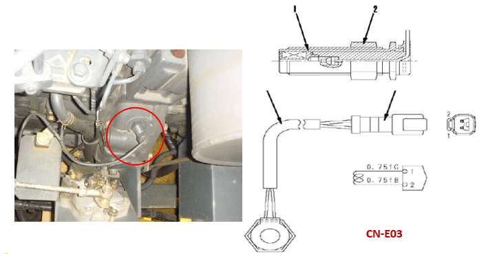 سنسور دور موتور بیل مکانیکی کوماتسو PC220