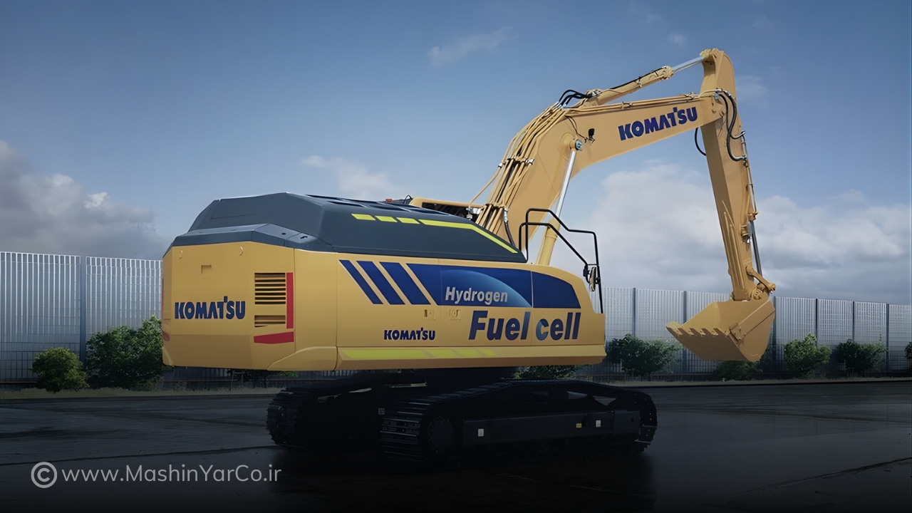 تصویر بیل مکانیکی مفهومی کوماتسو با سوخت هیدروژنی
